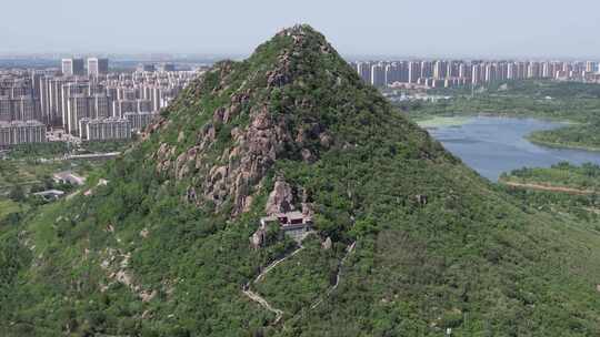 山东济南华山湖风景区航拍