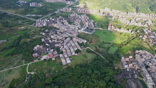 航拍福建新农村景观