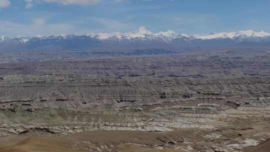 航拍西藏阿里札达土林地质公园全景