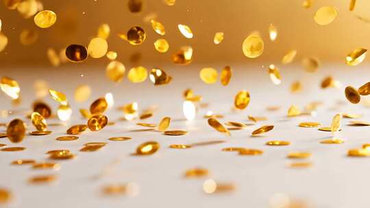 金色粒子飘落素材