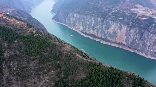 重庆奉节县瞿塘峡夔门白帝城航拍实拍视频