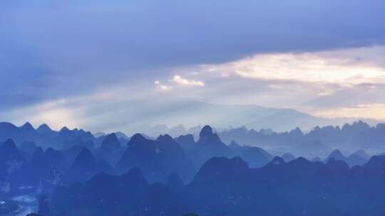 桂林山水漓江风光航拍