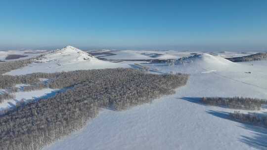 大兴安岭寒冬雪景自然风光