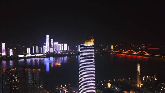 航拍北辰三角洲夜景