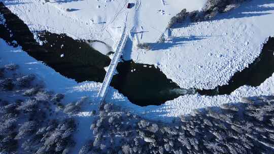 新疆喀纳斯雪景-俯瞰小桥流水