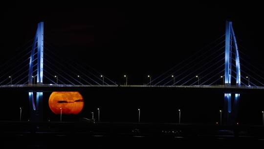 中秋满月港珠澳大桥海上升明月直录视频4K50