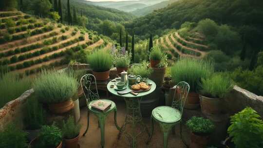 唯美花园庭院设计桌椅美好生活