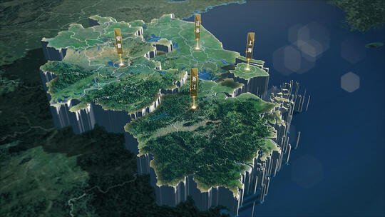 长三角地图三维3d