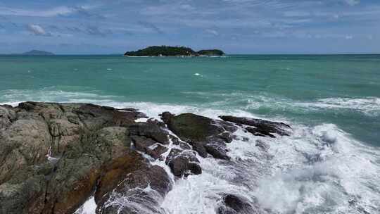 航拍泰国普吉岛拉威蓬贴海岬海滨自然风光视频素材模板下载