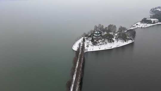 武汉东湖风景区行吟阁航拍