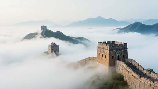 云海中的中国长城景观