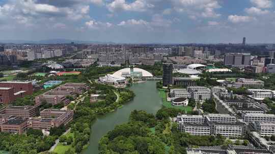 航拍杭州浙江大学紫金港校区