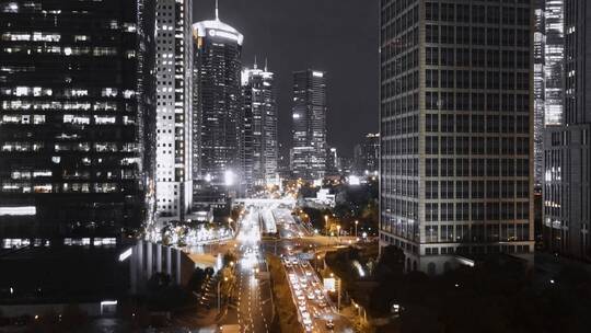 一线城市夜景航拍视频素材模板下载