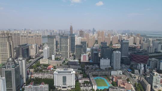 武汉城市风光高楼大厦航拍