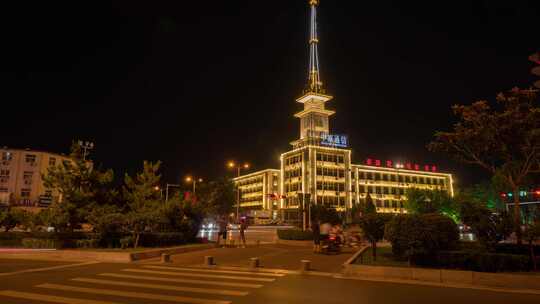 濮阳中原油田通讯楼夜景延时