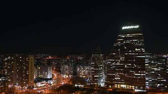 北京望京CBD城市夜景