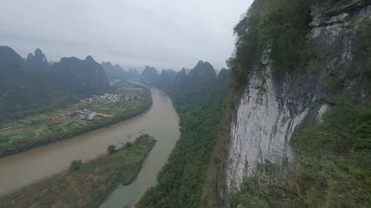 fpv穿越机航拍桂林风光漓江山水风景视频素材模板下载