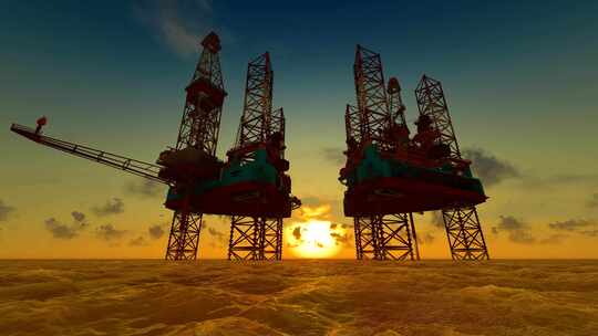深海石油勘探和开采视频素材模板下载