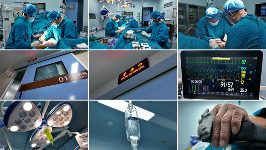 4K实拍医院手术室医生给病人做手术高清在线视频素材下载