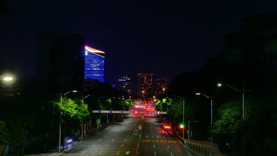 夜晚车流街道延时