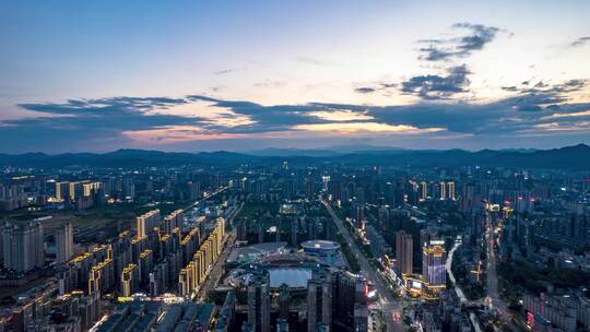 湖南怀化城市夜景航拍延时8K