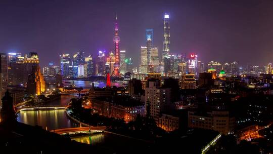 夜色中的上海城市景观