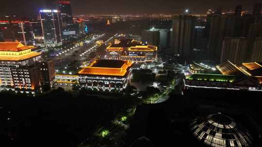 厦门集美区集美市民公园集美塔航拍夜晚夜景