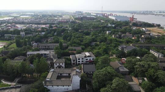 旅游景区湖南靖港古镇4A景区航拍