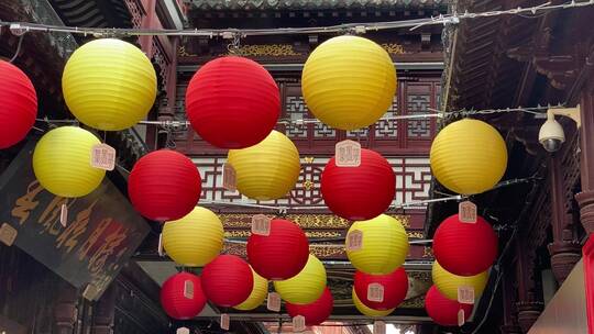 上海城隍庙2020年节日灯笼特写