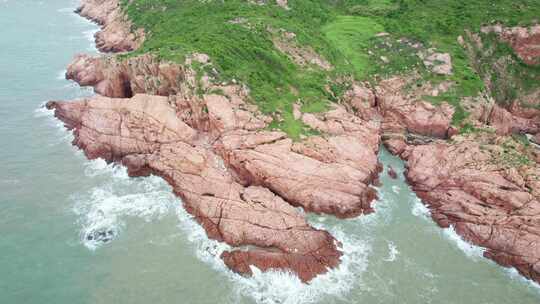 福建霞浦海浪拍打海岸风景航拍