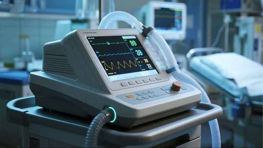 医院ICU呼吸机医疗设备科技感场景