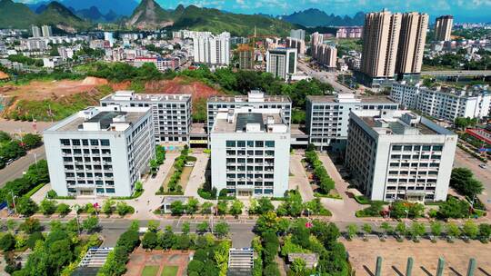 视频合集广西贺州平桂区城市建筑广场