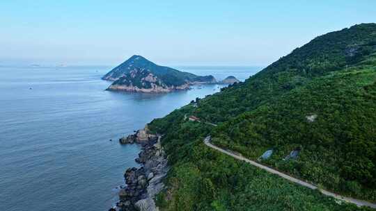 大海航拍 福建霞浦 嵛山岛天湖 岛屿森林