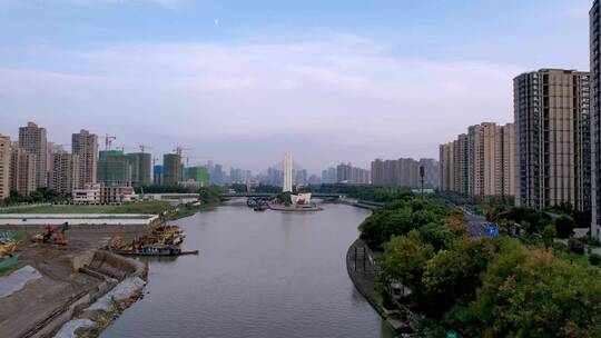 杭州京杭大运河4K航拍视频