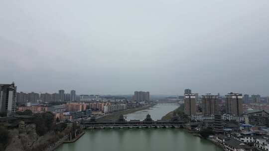 罗江廊桥、城市水域、古色古韵