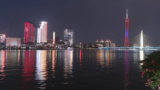 广东省广州市市中心夜景延时摄影