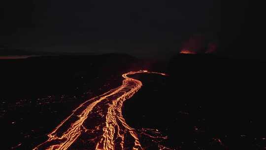 火山，熔岩，流动，喷发