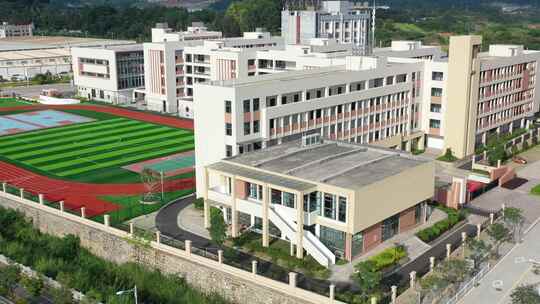 福建省龙岩市实验小学龙州校区校园风光航拍