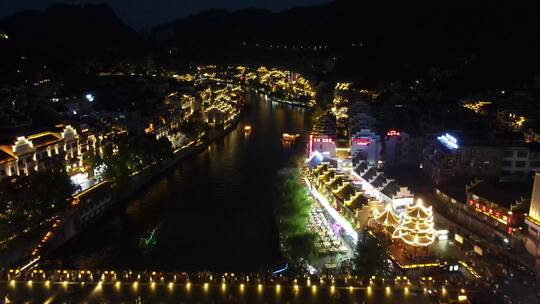 4K 航拍 贵州 镇远古镇 5A 景区 夜景灯光