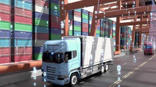 国际贸易交通运输货车飞机轮船运输视频素材模板下载