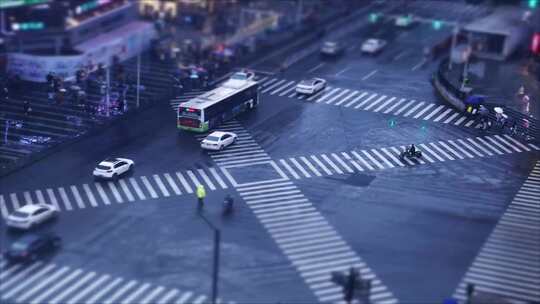 空镜城市车流车辆