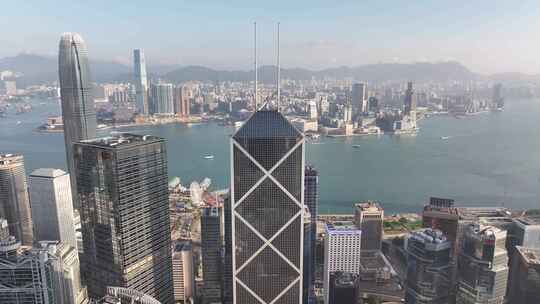 香港CBD建筑航拍视频素材模板下载