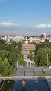 竖屏航拍甘肃张掖大佛寺历史文化古建筑