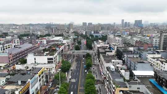 广东深圳龙华区城市交通航拍