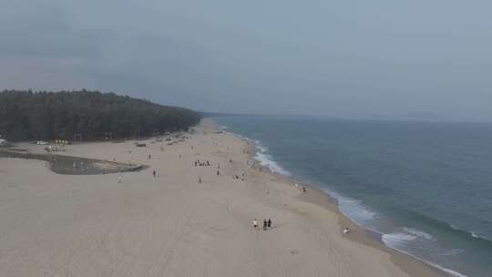 海南海岸沙滩航拍