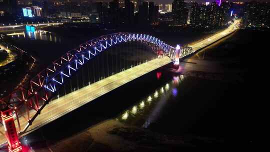 4K 航拍 城市加大桥夜景组合