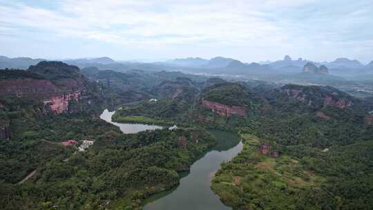 航拍韶关丹霞地貌 丹霞山阳元峰长老峰景区