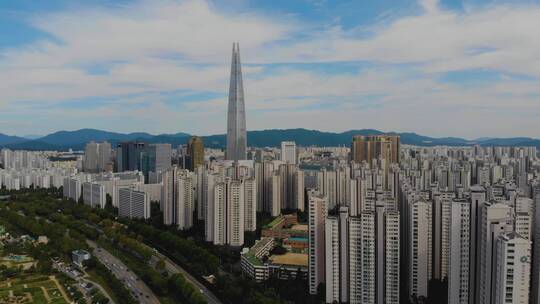 韩国首尔的城市景观视频素材模板下载