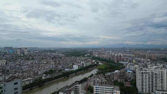 航拍广西玉林大景玉林城市风光