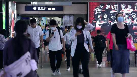 地铁 上下班人流  地铁通道人流 延时 合集